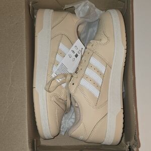 Adidas Cream Sneakers with White Accents